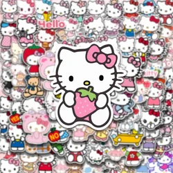 10/30/50pcs Cute Hello Kitty Cartoon Stickers for Kids Girls DIY Phone Case Laptop Diary PVC Sanrio Anime Kawaii Cat Sticker Toy
