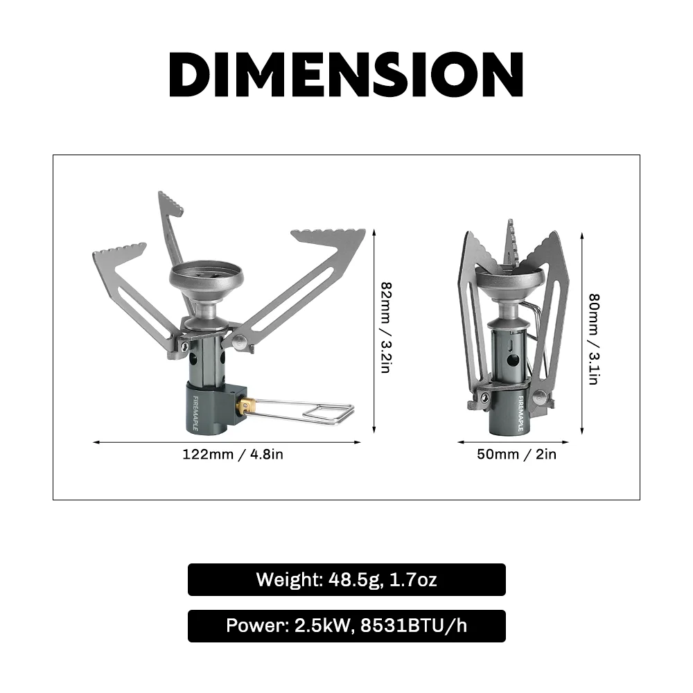 Fire-Maple 116T Titanium Camping Gas Stove | Mini Pocket One-Piece Gas  Burner | Ultralight Backpacking Cooking Stove Portable for Outdoor  Activities