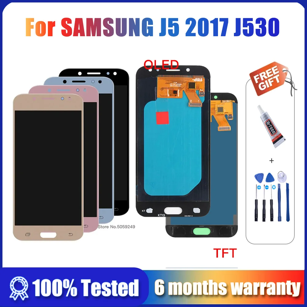 

5,0 ''Super Amoled ЖК-дисплей для Samsung Galaxy J5 2017 J530 J530F SM-J530F ЖК-дисплей сенсорный экран дигитайзер в сборе Замена