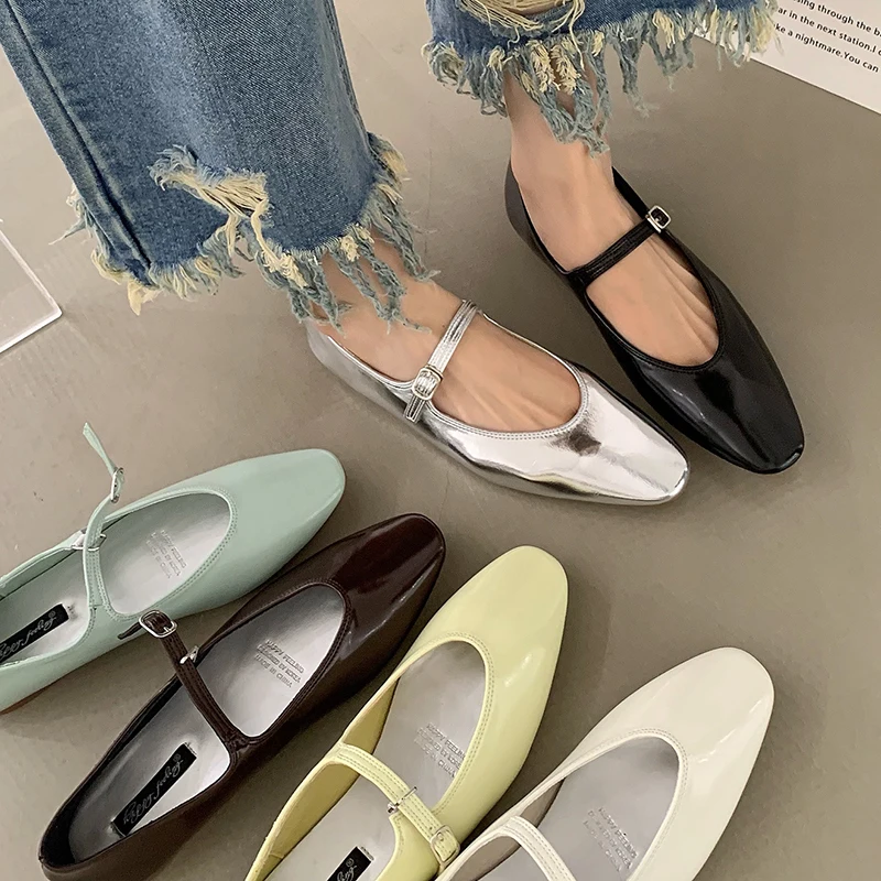 Brand New Women Flats Shoes Low Heel Ballet Round Toe Shallow Shoe Slip On  Loafer Soft Ballet Flat Shoes zapatos Size40 - AliExpress