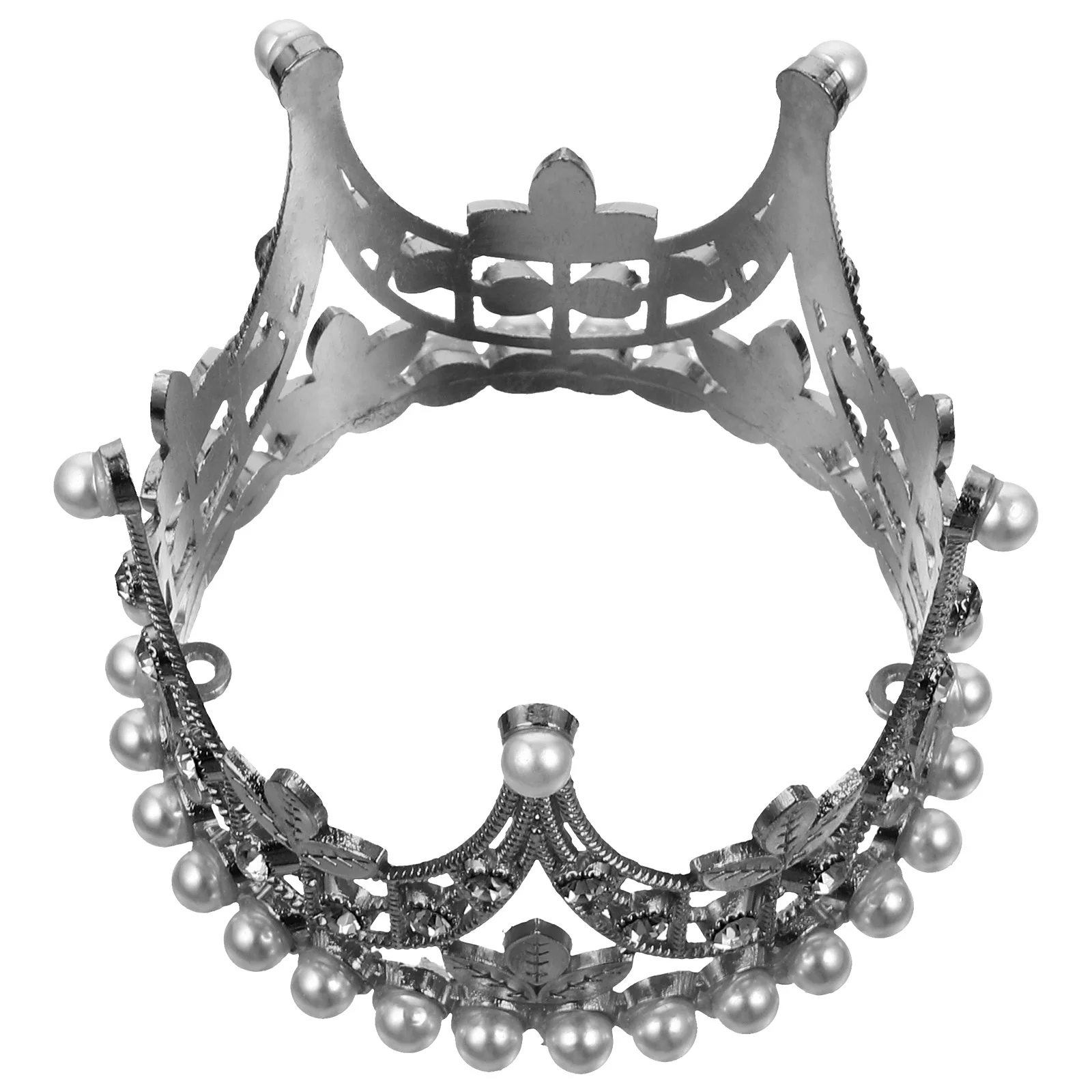 

Cake Decoration Crown Decorating Supplies for Dessert Birthday Baking Ornament Alloy Pearl