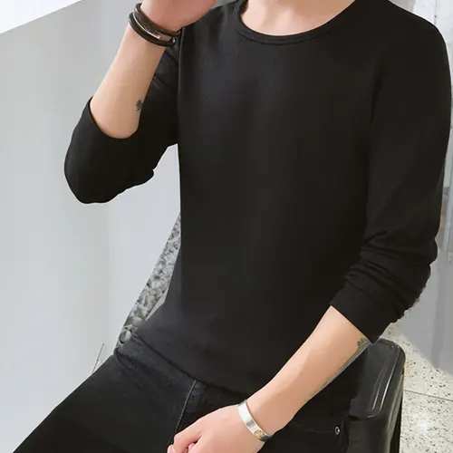 남성용 보온 속옷, 두꺼운 보온 속옷, 긴팔 상의, 캐주얼 단색, 겨울 보온 속옷 3