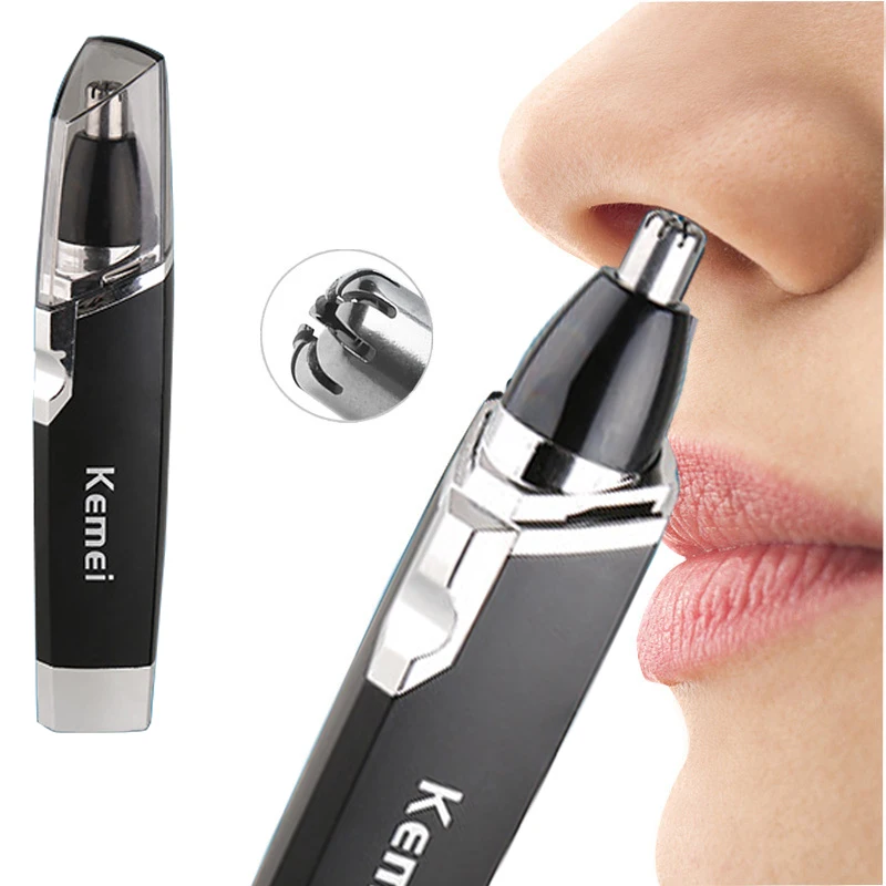 Kemei professional nose hair trimmer beard trimer mens eyebrow nose trimmer for nose and ear cleaner hair removal machine