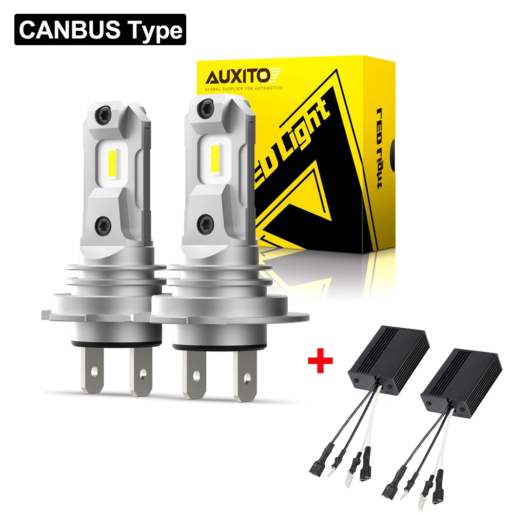 2Pcs Canbus No Error H7 LED CSP Headlight Bulb Mini Fanless Head Light Fog  Lamp Motorbike Automotive Headlamp 12V 6500K White