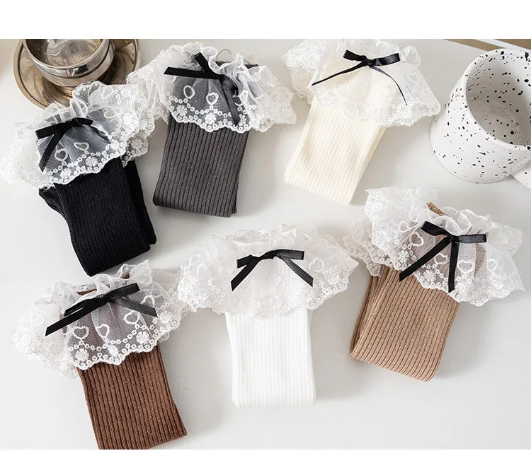 1 Pair Lace Ruffle Calf Sock for Kids Girl Korean Fashion Frilly Bowknot Sock for Children Spring Summer Soft Cotton School Sock 13 S72570043f69f4ef0a3beb20d6b721de5j