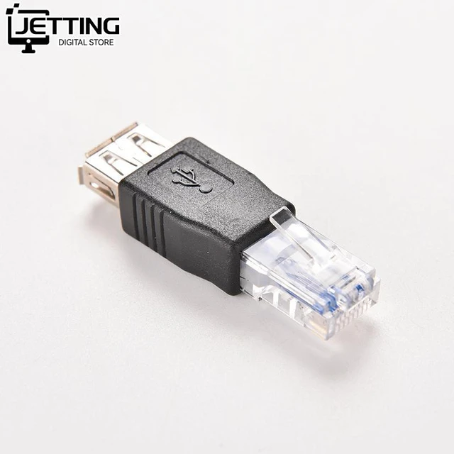 USB 2.0 A Female To RJ11 4Pin 6P4C Male Ethernet Network Phone Connector  Adapter