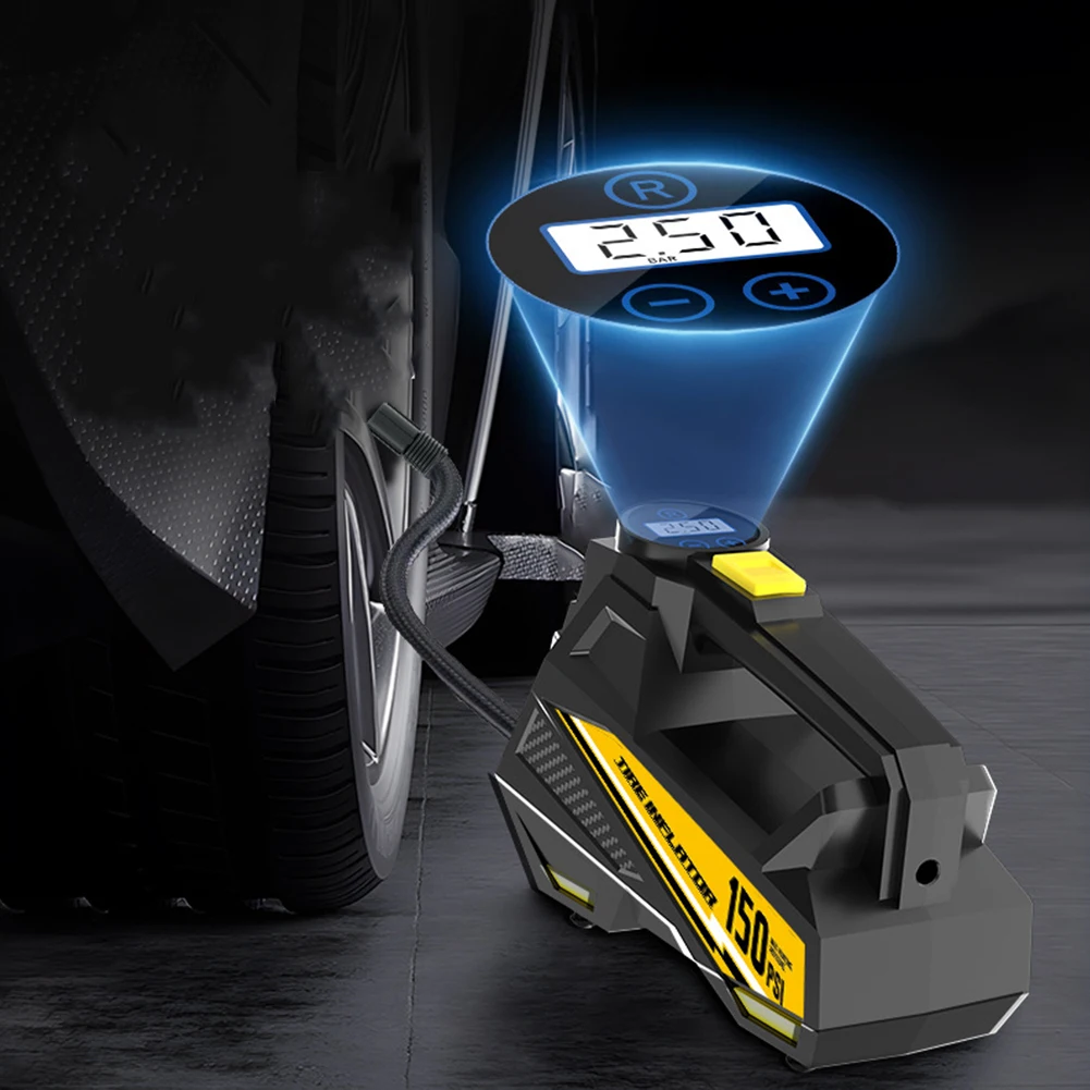 Inflador de Neumáticos Portátil de 150 PSI con Luz LED, Bomba Eléctrica Automática con Pantalla Digital para Neumáticos de Automóvil - Imagen 3