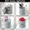 Crystal Coffee Sugar Tea Canister Set 3PCS Glass Crushed Diamonds Storage Container Set with Label & Lid Kitchen Decorative Jars 3