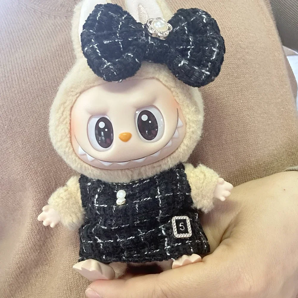 Mini Plush Doll Clothing Set - Flower Shirt, Leather Jacket, Skirt Gift Set