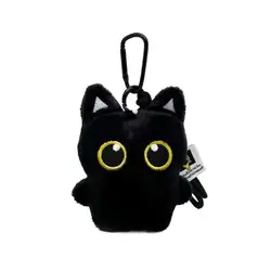 Adorable Seal Plush Keychain - Soft Stuffed Animal Pendant and Fashionable Keyring Accessory (Black)