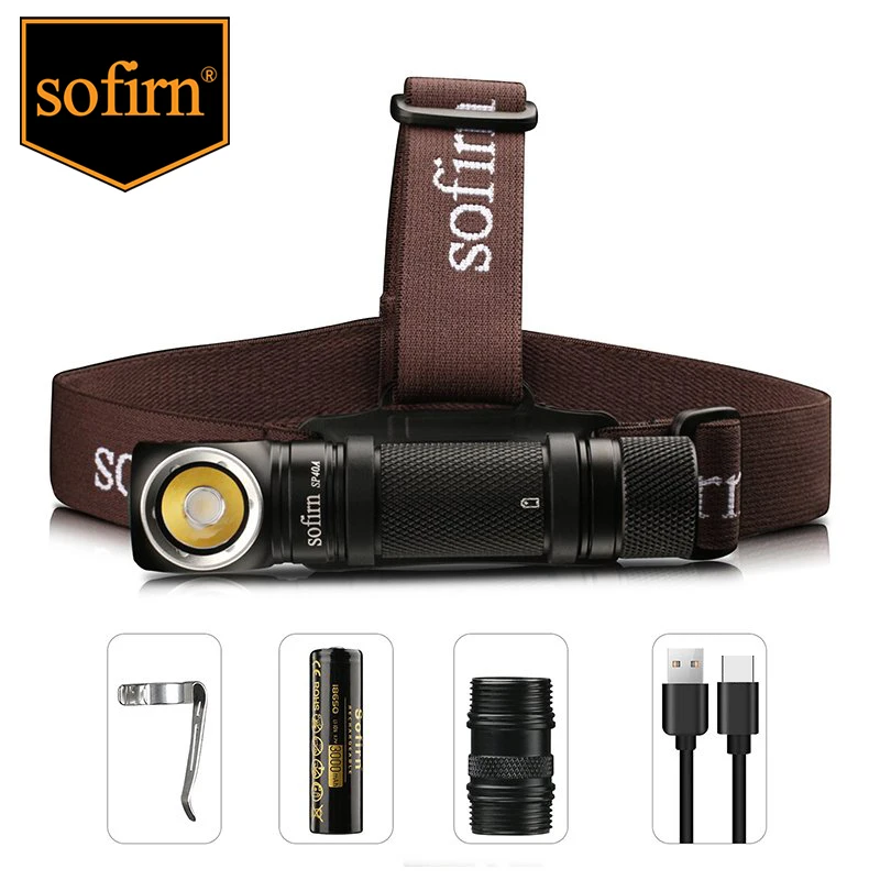 Sofirn SP40A TIR Optics  Rechargeable LED Headlamp LH351D 1200lm 18650 Headlight 18350 Angle Flashlight with Magnet Tail