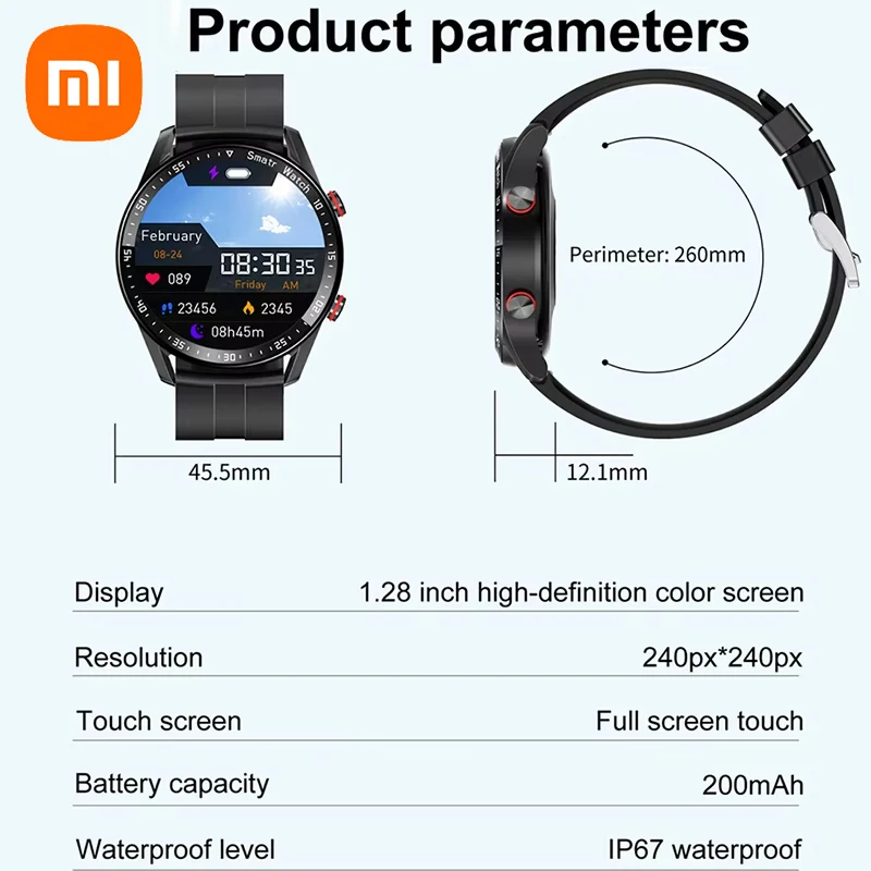 Smart Watch Xiaomi ECG+PPG Bluetooth Call Health Blood Pressure Fitness Sports Waterproof+Box