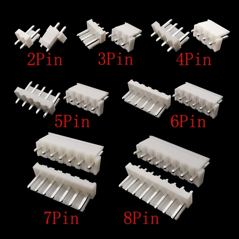 

100Pcs VH 3.96mm Male Plug 2P 3P 4P 5P 6P 7P 8 Pin Terminal Connector Straight Needle/Right Angle VH3.96 Connectors