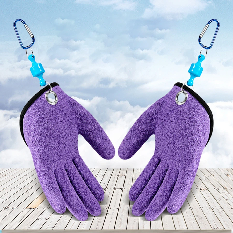 Description Picture 2 of itemFishing Gloves Catch Fish Anti-slip Durabl Knit Full Finger Waterproof Work Cutproof Glove Clasp Left Right Apparel Protect Hand