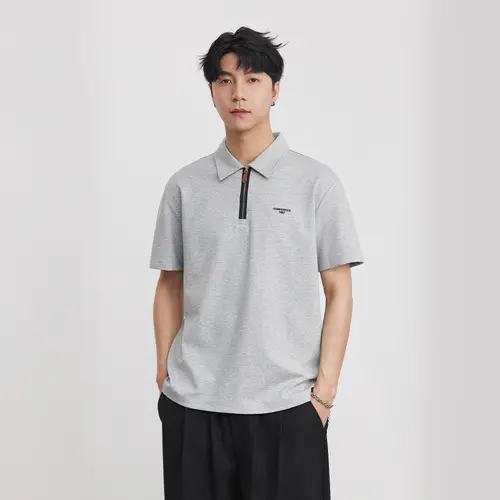 Men's Half Placket Short Sleeve Polo Shirt 2026 Summer Loose Luxury Lapel Business Casual Knit T-Shirt - Image 7