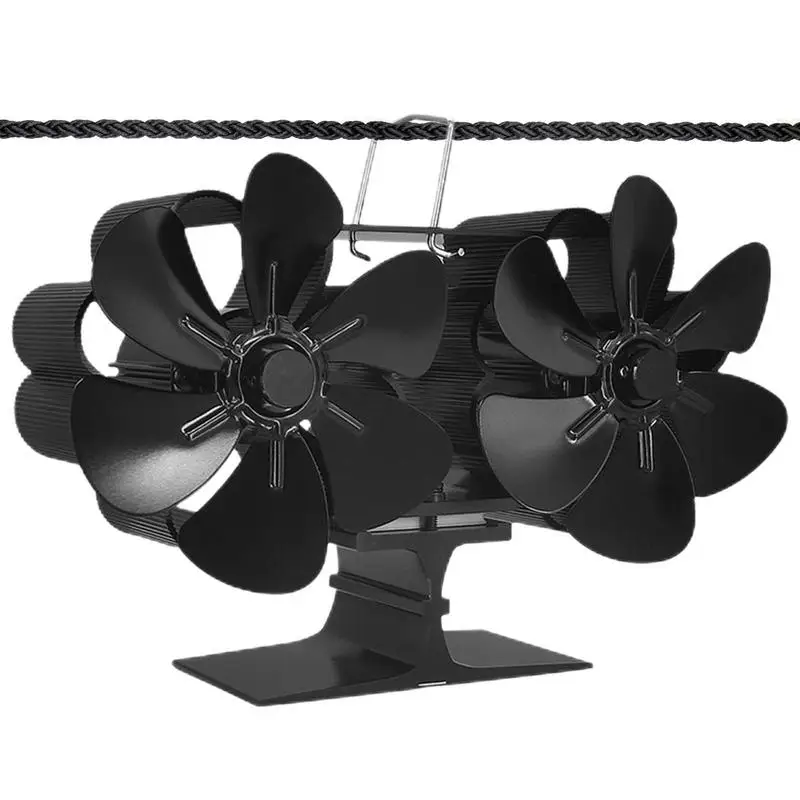 Fireplace Fan 12-Blades Wood Burner Fan Silent Operation Fireplace For Wood/Log Burner/Fireplace Non Electric More Warm Air