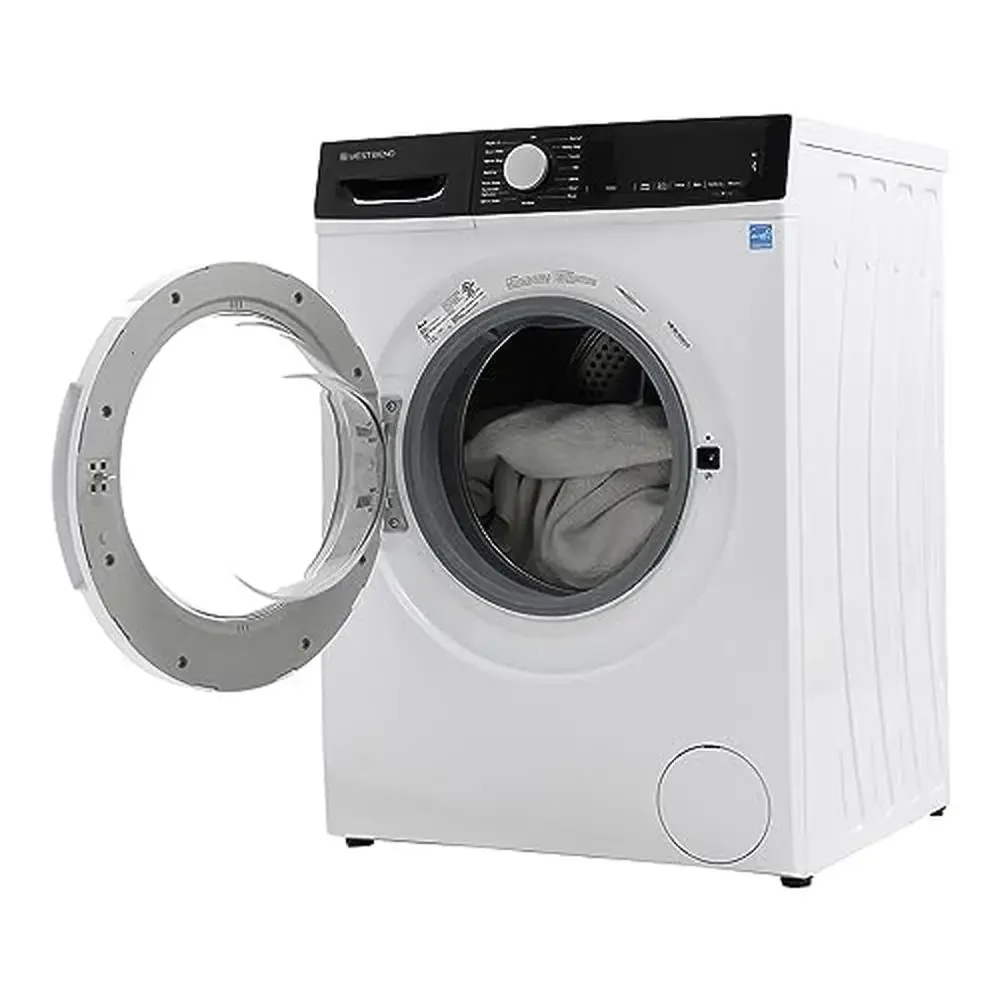 Compact Front Load Washer 2.2-Cu.Ft 15 Cycles LED Display White Space-Saving Design Easy-to-Use 2
