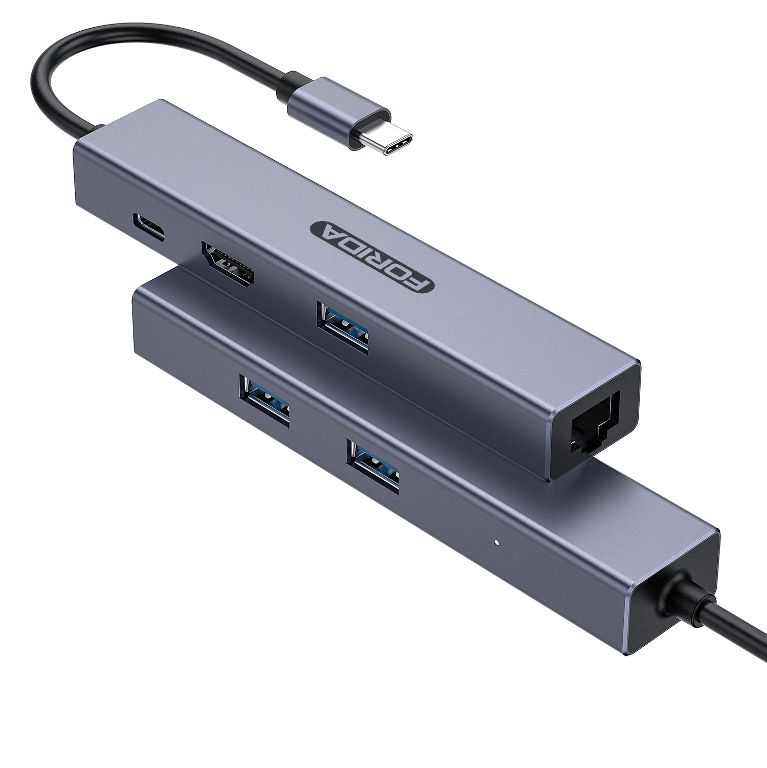 Forida 6 Port Type-C Hub to 1000Mbps RJ45 Ethernet 4K60Hz HDMI 3PCS USB 3.0 PD Docking Station for MacBook Laptop Notebook PC 3