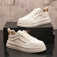 England Style Dress Wedding Party Shoes Comfortable Light Breathable Vulcanized Platform Leather Casual Sneakers T76 1