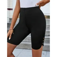 Plus Size 1XL-5XL Women Yoga Shorts High Waisted Knee Length Stretchy Casual Shorts Ladies Yoga Lightweight Comfy Shorts