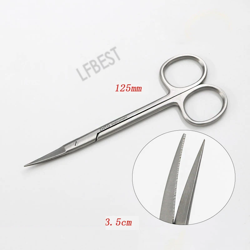 He Tiangong Nose Tissue Scissors Fine Toothed Plastic Cosmetic Surgery Tools Bevel Round Blunt Head Scissors