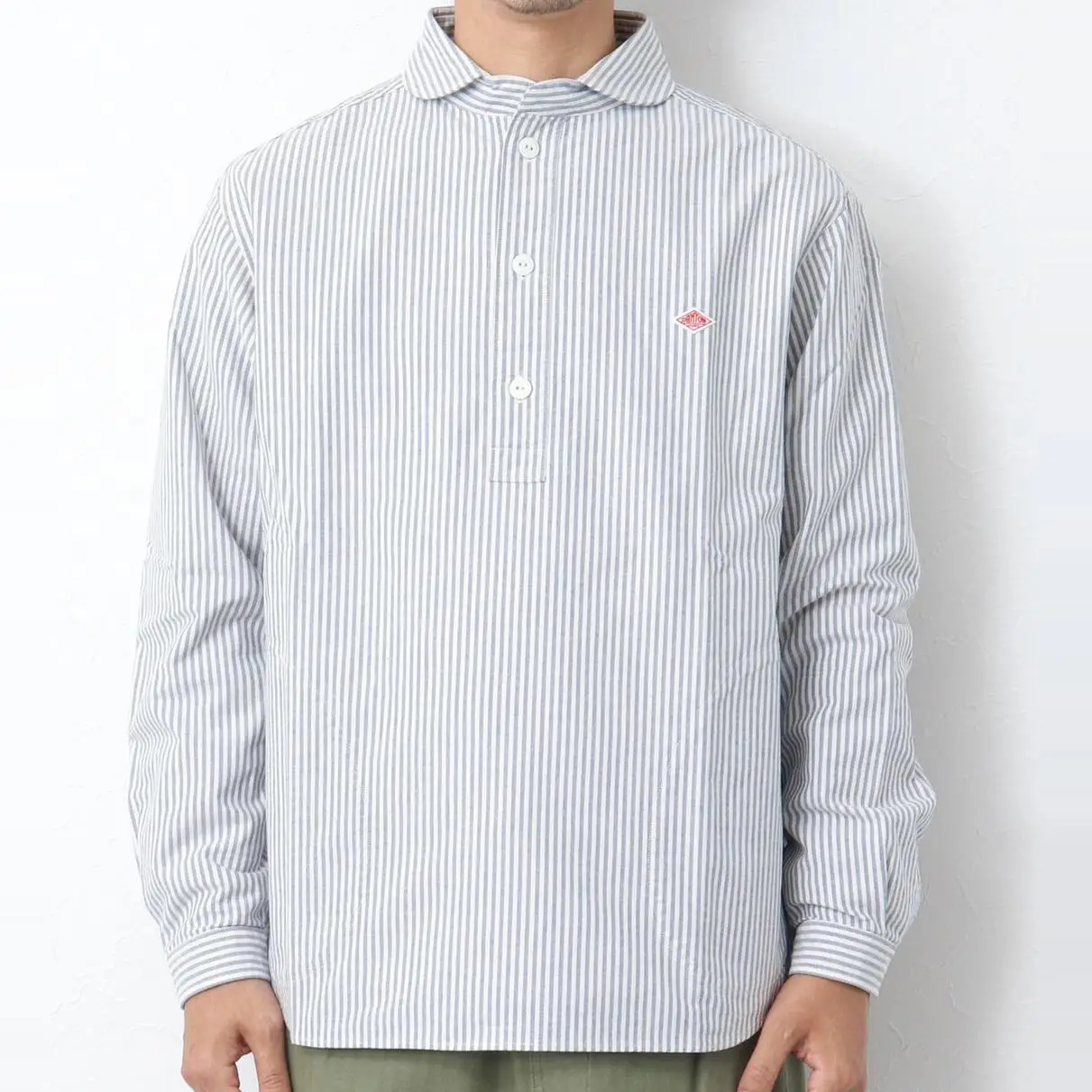 Long Sve Crew Ne Pure Cotton Casual irt Japanese Sle Doll Collar Striped Plaid ex Spring Summer Autumn Breathabl...