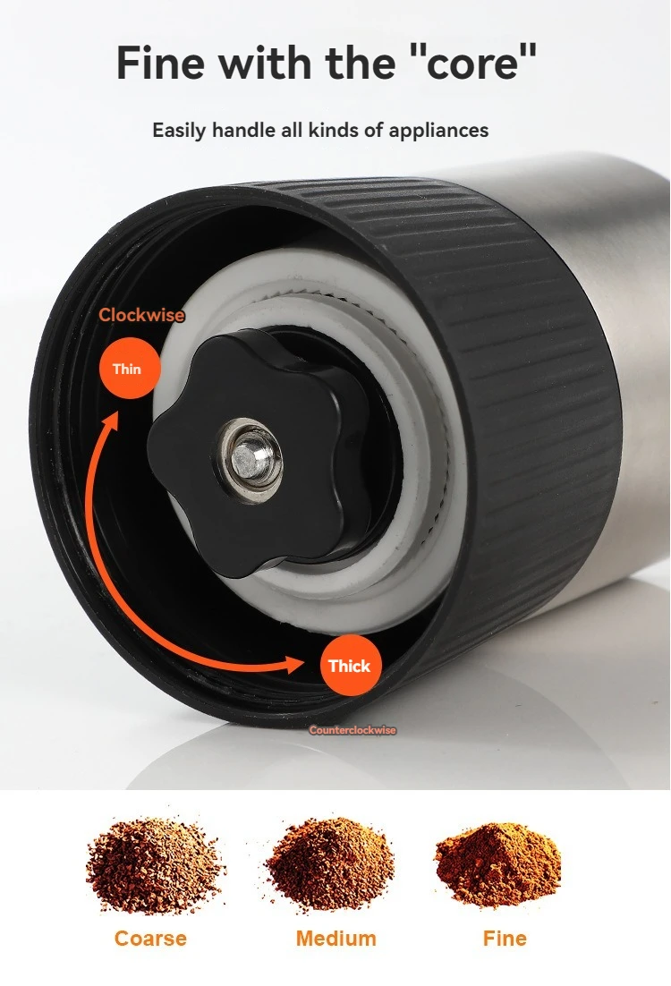 Neue Mini Handshake manuelle Mahlung praktische Edelstahl Keramik kern Kaffeebohnen mühle visuelle Kaffee maschine – Detail 5