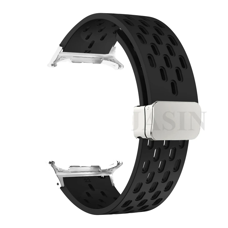 Magnetic Buckle Silicone Watch Strap with No-Gap Design