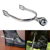 New 1 Pair Stainless Steel Horse Riding Sports Portable Silver Equestrian Boots Training Horse Spurs Equipment With Roller Ball 1