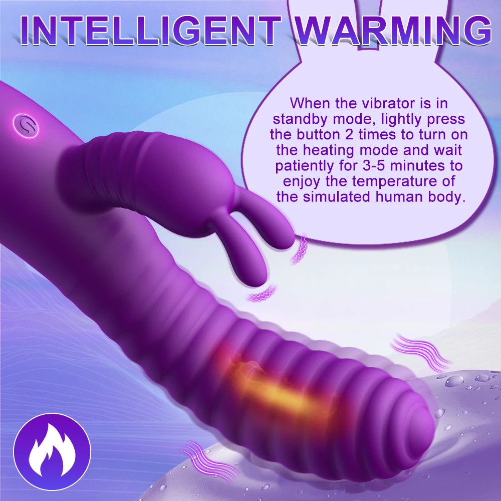 AAV G-spot Clitoral Stimulation Rabbit Vibrator for Powerful Dildo with 10 Vibration & Heating Function Adult Sex Toy for Women