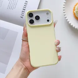 Elegant Matte Silicone Slim Case - Pure Color Ultra Thin Soft Shockproof Cover - iPhone 12 Pro Max (NYellow)