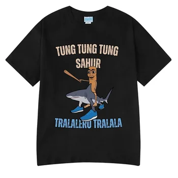 Italian Brainrot Tralalero Tralala Tung Tung Tung Sahur Funny Meme T-shirt Women Fashion Loose T Shirts Women T-shirts 1