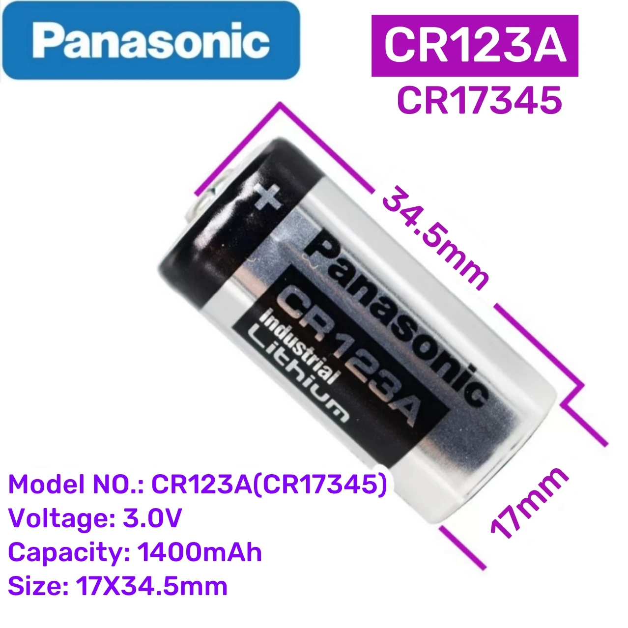 2~10PCS Original Panasonic 123 Lithium 3V Arlo Camera Battery CR123A CR17345 DL123A EL123A 123A