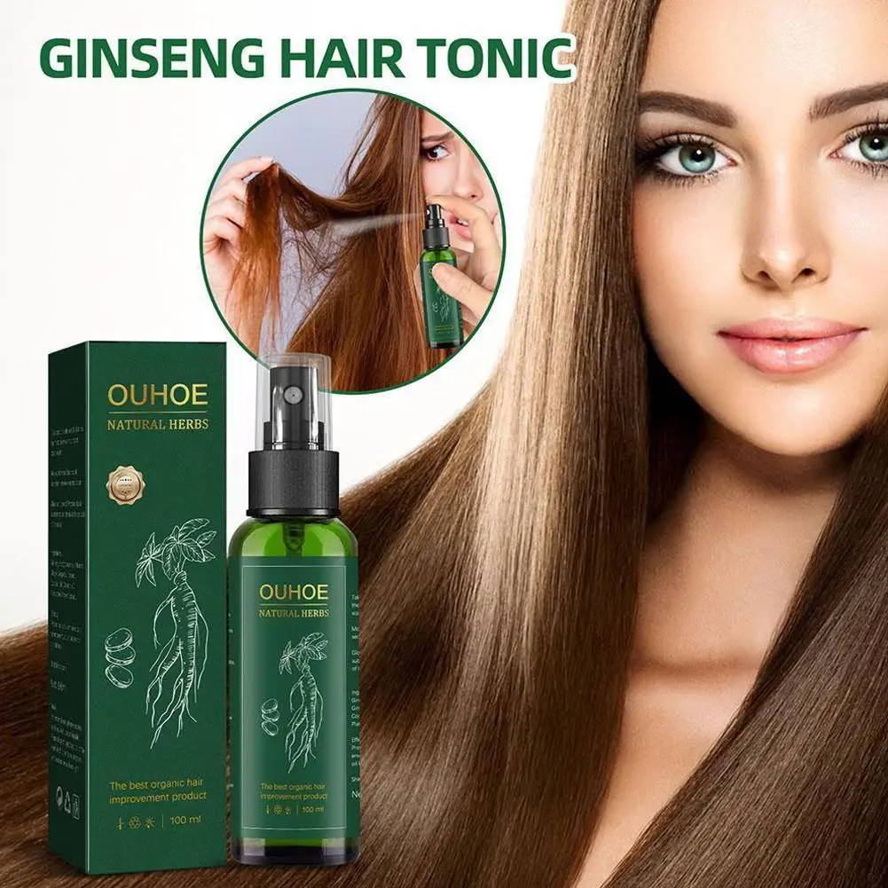 

OUHOE Ginseng Serum Oil With Biotin Essential Liquid Strengthen Hair Root Nourishes Hair Repairing