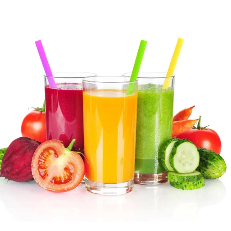 Reusable Silicone Drinking Straws Set 6Pcs Long Flexible Straws with Cleaning Brushes for 20 oz Tumbler Bar Party reusable silicone straws