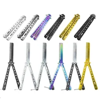 Portable Butterfly Training Knife Foldable Trainer Pocket Flail Knife Uncut Blade Butterfly Comb for Training Tool 2
