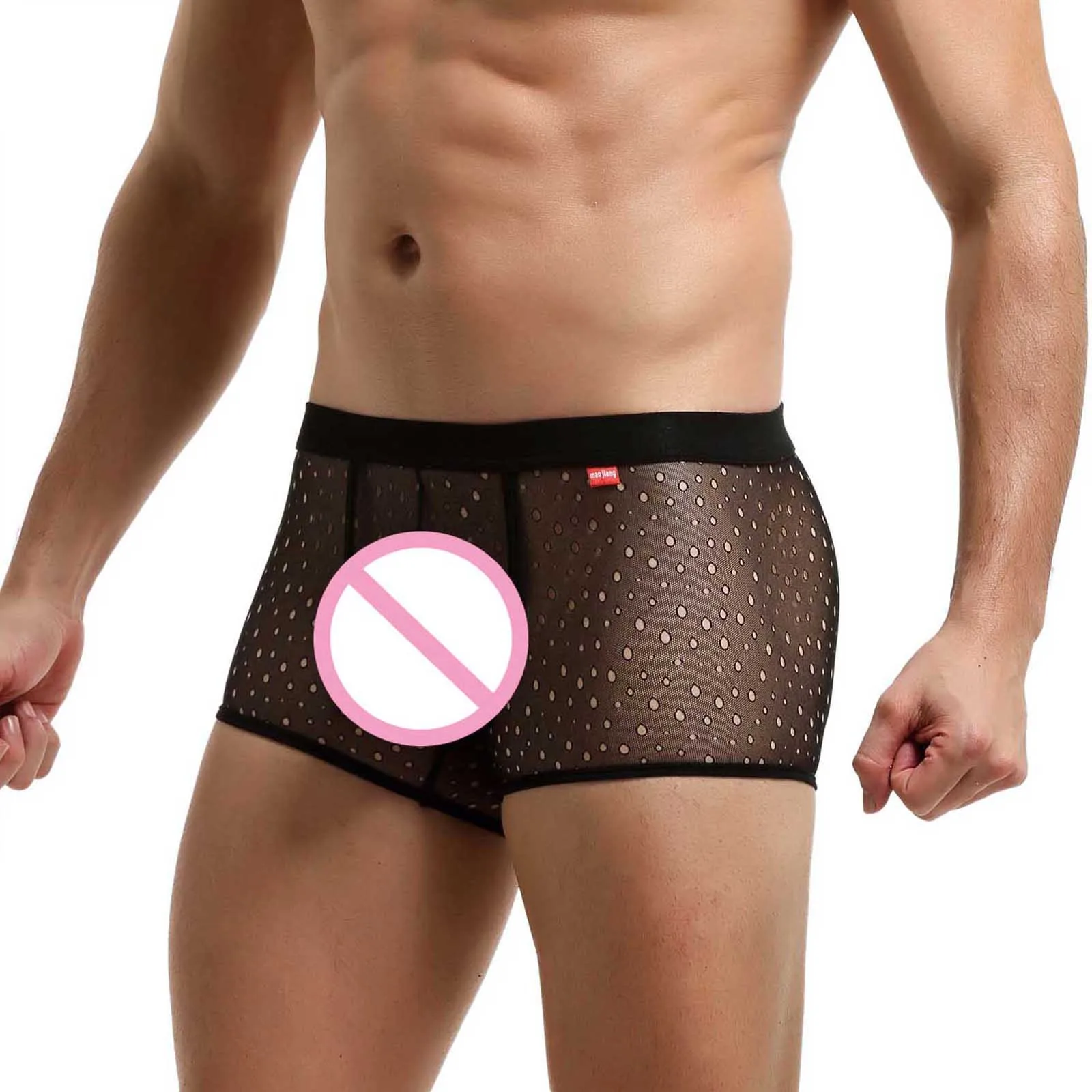 Men Men Underwear Briefs Male Casual Solid Hole Underwear Pant Boxer