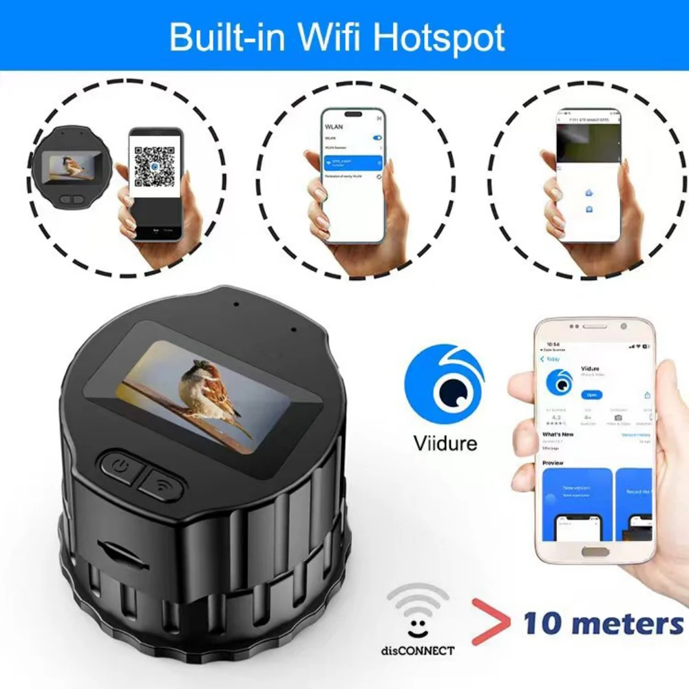 WiFi Telescope Eyepiece Camera 1.5 Inch TFT Screen Portable Spotting Scope Camera 1080P Electronic Eyepiece Camera