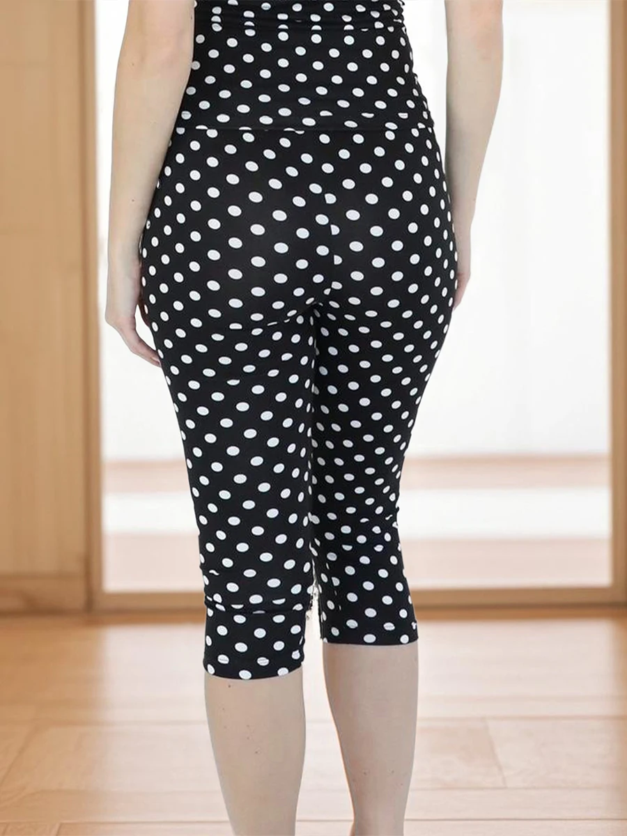 Floral Print High Waist Cropped Leggings with Ruffle Hem for Women Stretchy  Fit Capris Pants for Summer Style