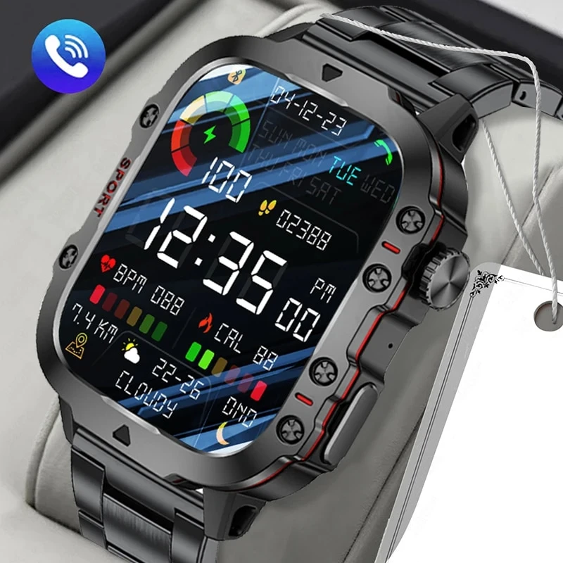 

2024 New Smart Watch 1.96 Inch Screen 420 MAh Bluetooth Call Voice Assistant Watch Sports Fitness Waterproof Smartwatch For Men