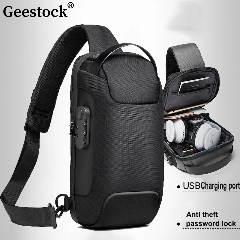Usb Port Man Bag With Usb Charger USB Charging Port Crossbody Bag
