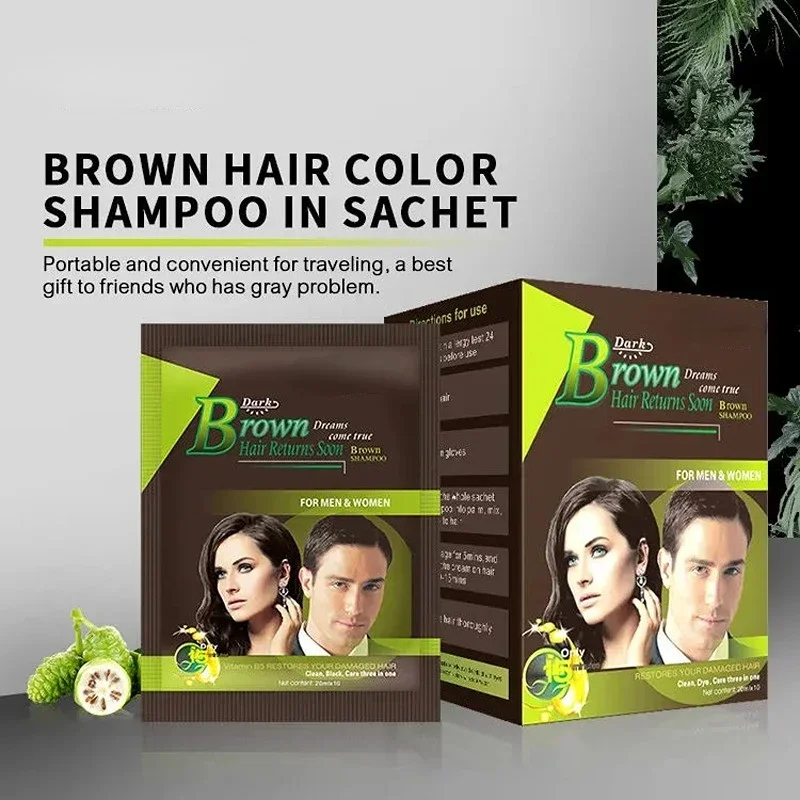 Natural Plant Black Hair Shampoo Hair Dye Make Dark brown Grey White Hair Darkening Shinny  Color ,Promotion