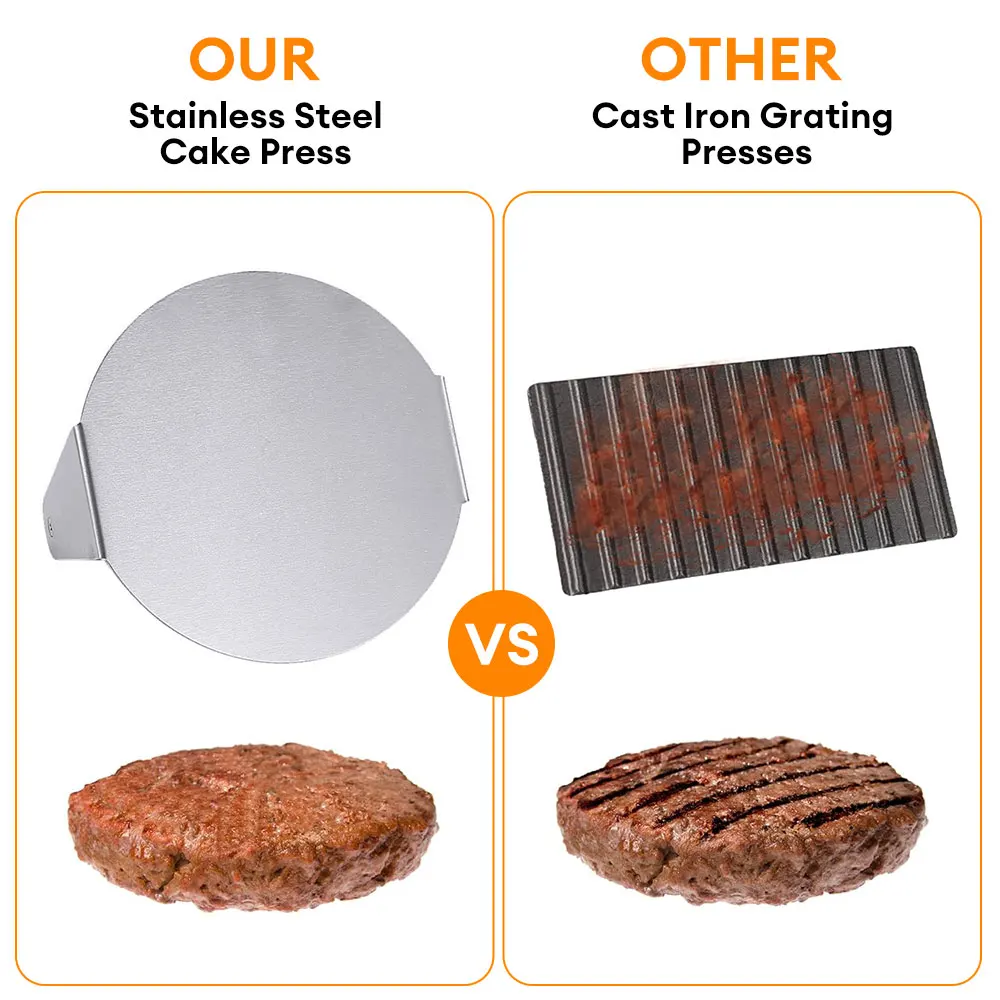 Stainless Steel Hamburger Meat Press Circular Burger Meat Press Kitchen Tool Meat Press Plate Beef Grill Burger Barbecue Maker