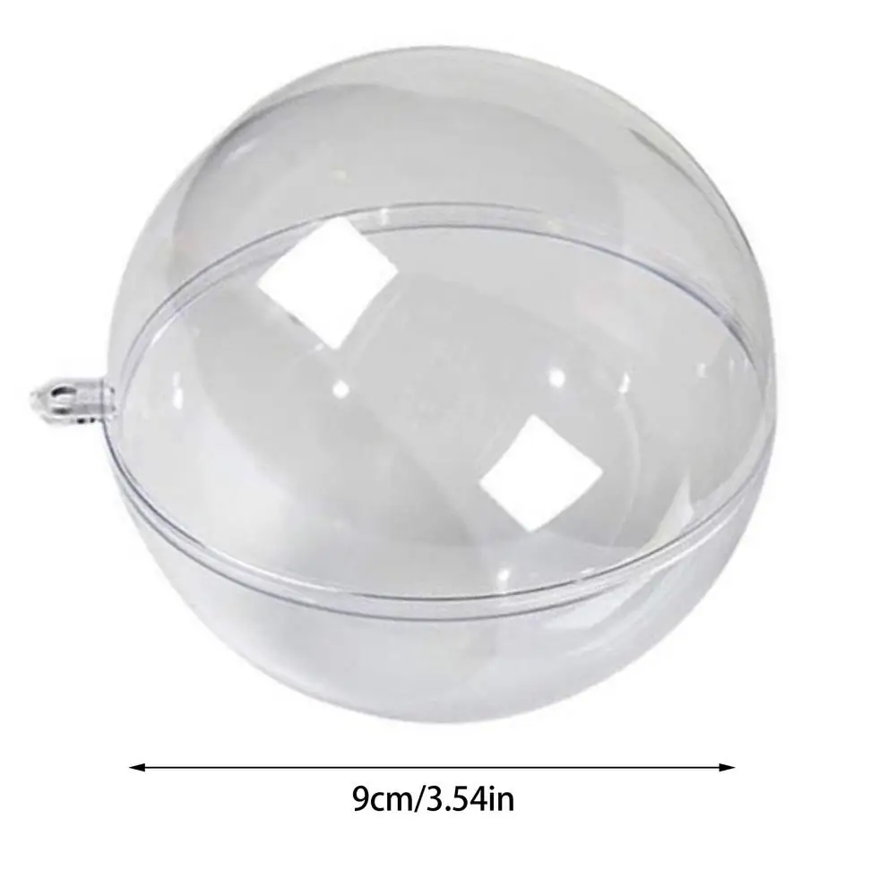 thumbnail image 1 of Bolas navideñas transparentes de acrílico huecas de plástico transparente, bolas redondas, adornos colgantes para árboles, decoraciones para el hogar, bodas y fiestas, 1 of 5