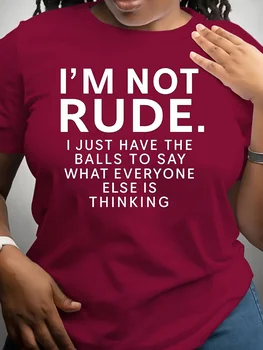 I'm Not Rude Women's Tee - Funny Sarcastic Quote Red Top 1