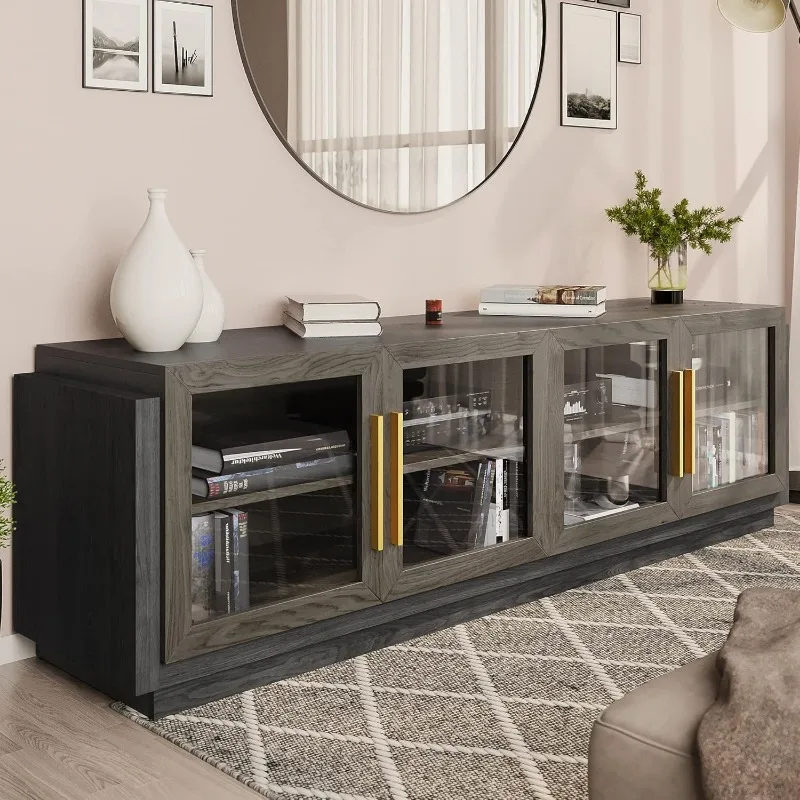 70" TV Stand for TVs Up To 75", Modern TV Cabinet & Entertainment Center with Shelves, Wood Storage Cabinet for Living Room 6