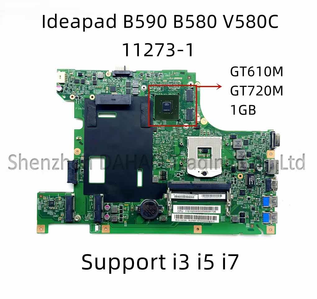 

90001994 For Lenovo Ideapad B590 B580 V580C Laptop Motherboard 11273-1 Mainboard Support i3 i5 i7 With GT610M/GT720M 1GB-GPU