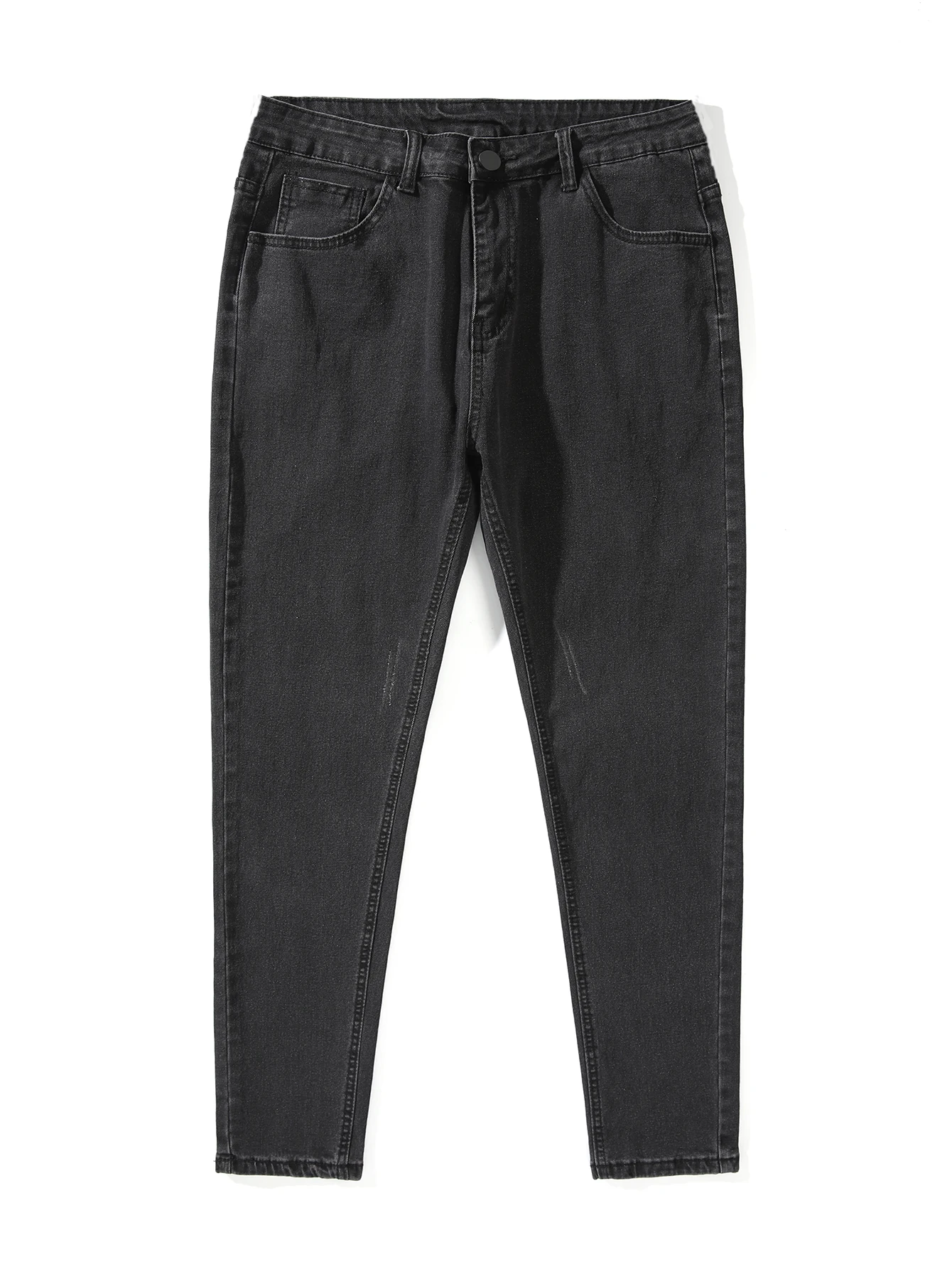 

2024 New Men's Casual Long Jeans Classic Men's Trendy Jeans Light Blue Gray Black, Casual Trend