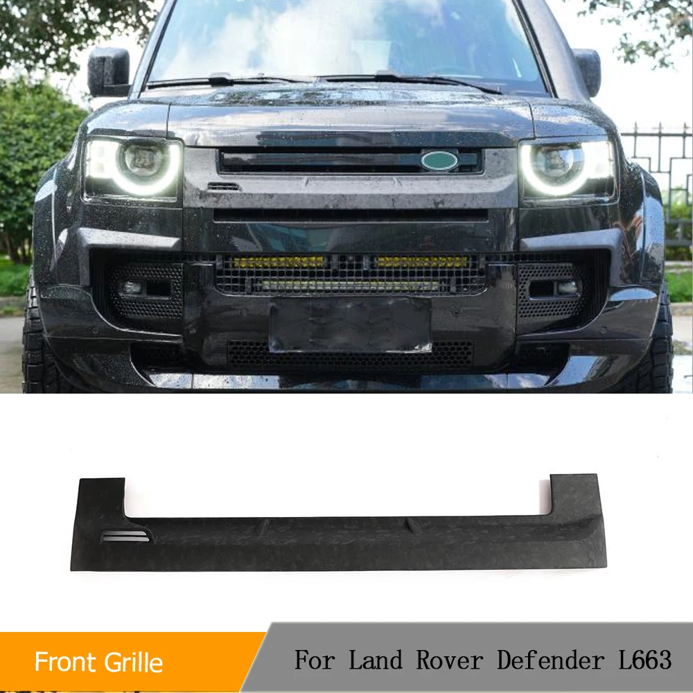

For Land Rover Defender L663 110 2021-22 Car Modification Car Front Grille Trim Dry Forged Matte Blakc Carbon Decoration Sticker