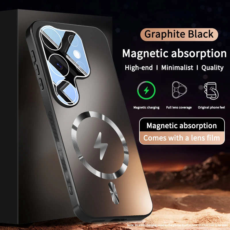 Luxury Frosted Magnetic Phone Case with HD Lens Protection